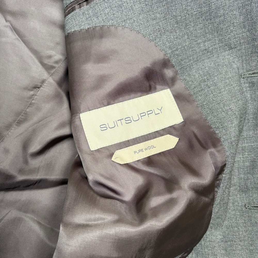 Suitsupply Lazio Vitale Slim Fit Pure Wool Blazer Jacket Grey Size 42 US 52EU - Picture 7 of 13